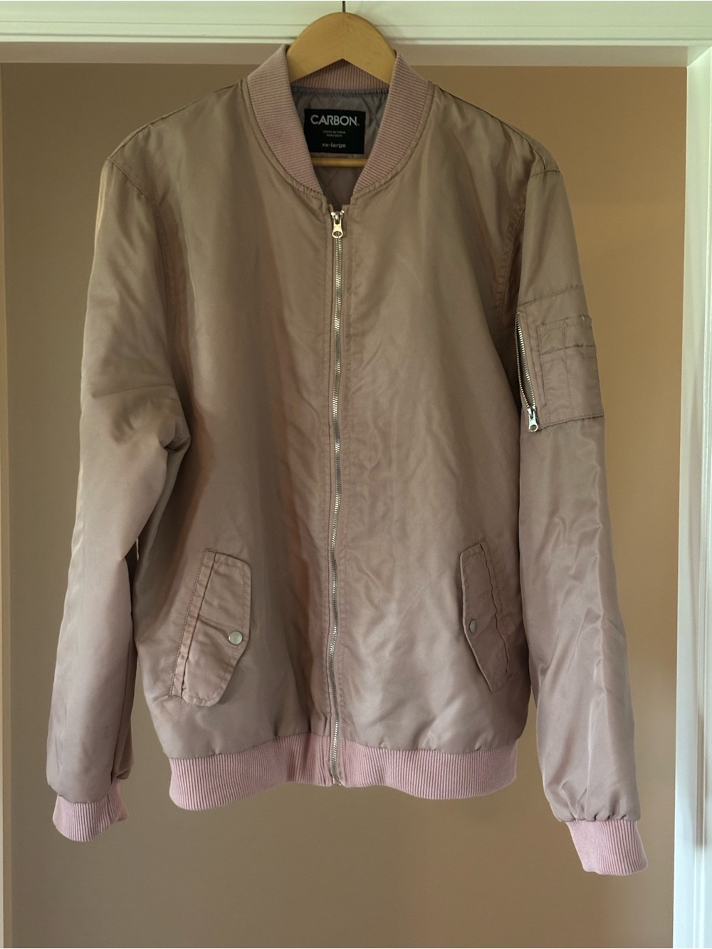 Carbon Men's Beige Bomber Jacket